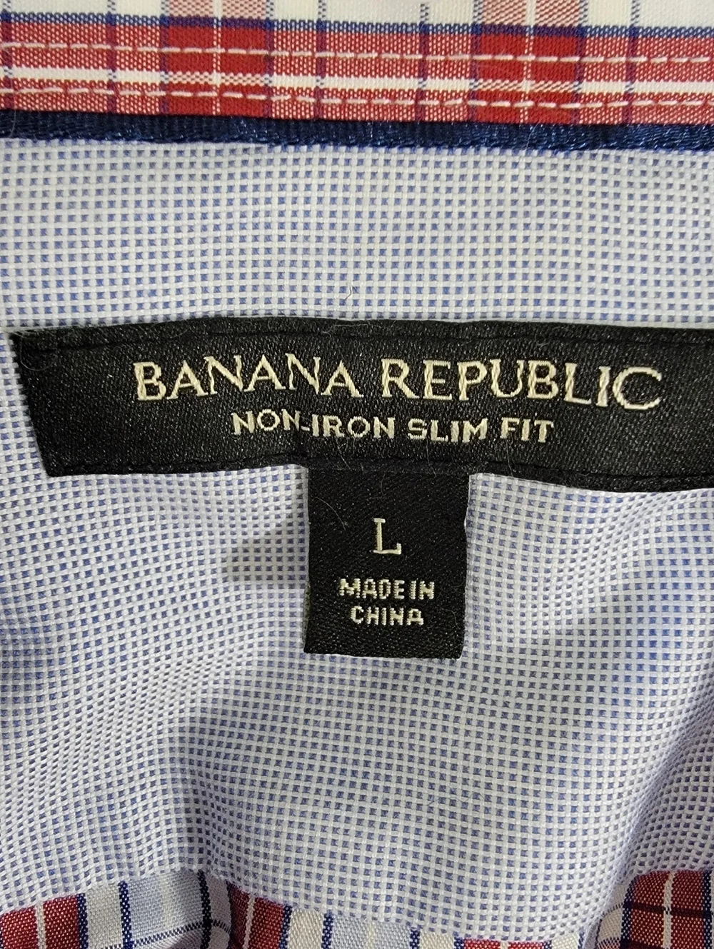 Banana Republic Non Iron Tailored Slim Fit Plaid Button Long Sleeve Shirt Large